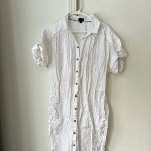 Jcrew White Button-Up Shirt Dress